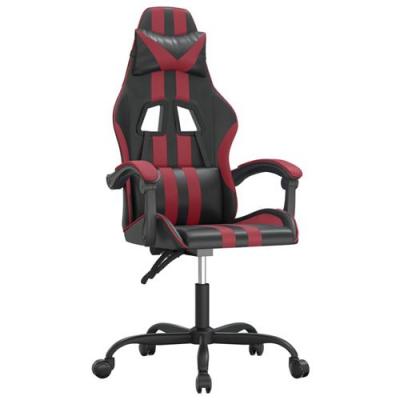 VIDAXL  chaise de jeu noir et rouge bordeaux similicuir