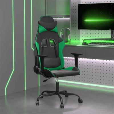 Vidaxl chaise de jeu de massage noir et vert similicuir 