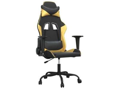 VIDAXL Chaise gaming  H. 120.5 cm non pliable en metal interieur noir