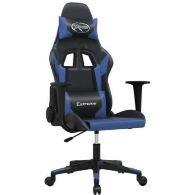 Chaise gaming Noir et bleu SimilicuirChaise Gamer Si&egrave;ge Gaming Fauteuil Gamer 