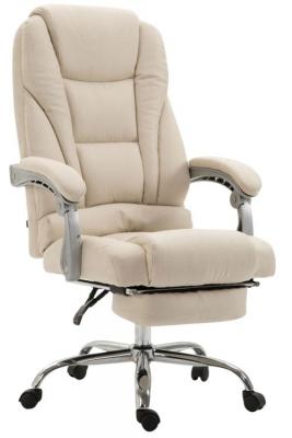 CLP - Fauteuil de bureau pacific tissu avec un repose-pied beige