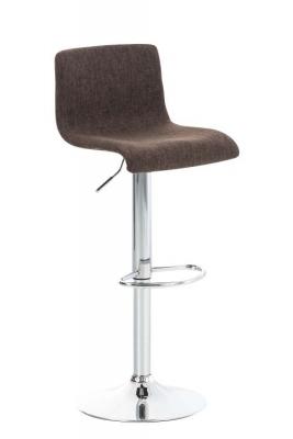 Tabouret de bar hoover assise en tissu pi&egrave;tement m&eacute;tal chrom&eacute; , marron