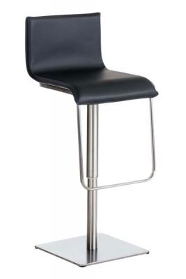 Tabouret de bar limon en similicuir , noir /acier inoxydable