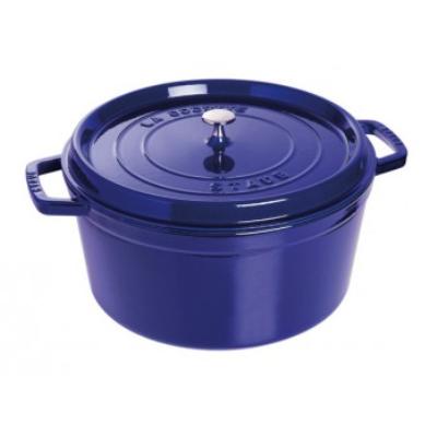STAUB Cocotte en fonte &eacute;maill&eacute;e ronde  bleu intense - 1102891 - Fonte - Ronde - 28 cm - Bleu intense