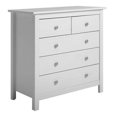 MITTEL - Commode 5 Tiroirs Bois Massif Coloris Blanc 5 iroirs
