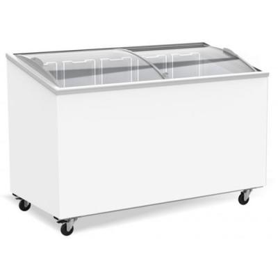 Cong&eacute;lateur Bahut Couvercle en Verre - 400 Litres - - R600a - Acier inoxydable397 x659x879mm