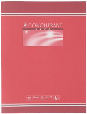 CONQUERANT  - Cahier Piqures Grand Carreaux 17x22 32p 70g 