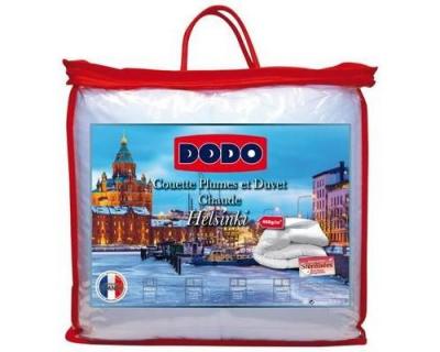 DODO Couette naturelle 10% duvet 90% plumettes 400gr/m2 env percale coton HELSINKI-240x260cm