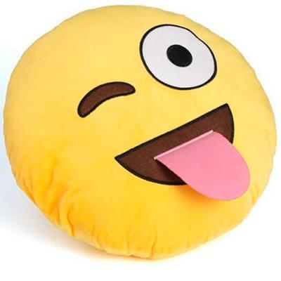 Coussin Emoji qui tire la langue - 30 cm - pour canap&eacute;, lit... 