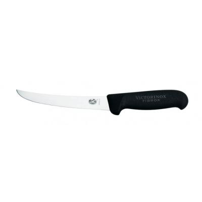 VICTORINOX Couteau &agrave; d&eacute;sosser lame renvers&eacute;e 15cm, manche fibrox noir 