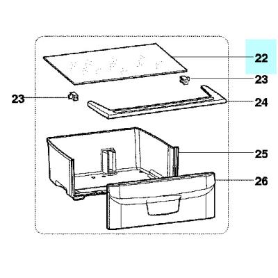 INDESIT Etagere dessus bac a l&eacute;gumes d'origine 500X393 mm (C00094917) R&eacute;frig&eacute;rateur, cong&eacute;lateur 