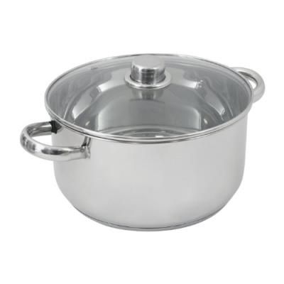 CREALYS  502388 marmite en inox 10 l couvercle verre diam&egrave;tre: 28 cm