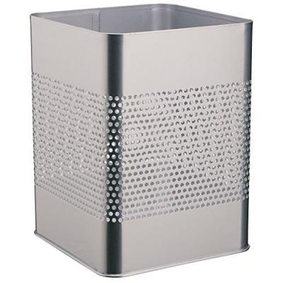 DURABLE  332123 Corbeille &agrave; papier M&eacute;tal ajour&eacute; carr&eacute;e 18,5L Argent