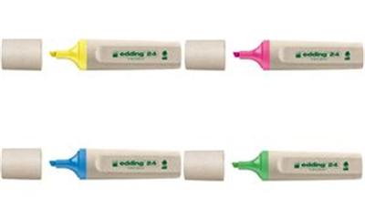 EDDING Surligneur  Ecoline 24 - trait : 2 &agrave; 5 mm - pointe biseaut&eacute;e - jaune