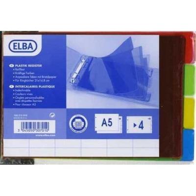 ELBA  intercalaires pvc translucide 4 positions 210 x148mm a litalienne 51533 