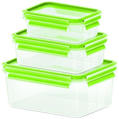EMSA   bo&icirc;te de conservation clip & close, kit de 3 pi&egrave;ces noir
