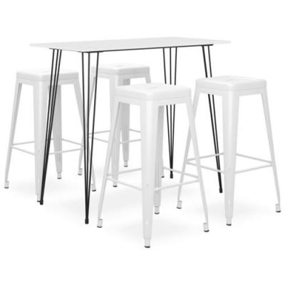 Vidaxl ensemble de bar 5 pcs blanc 3057402