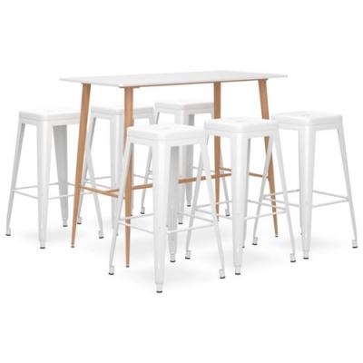 Vidaxl ensemble de bar 7 pcs blanc 3057444