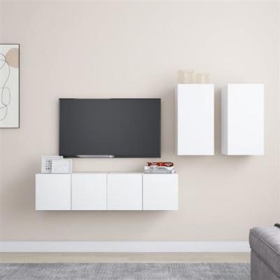 VIDAXL  - Ensemble de meuble tv 4 pcs Blanc Agglom&eacute;r&eacute; White