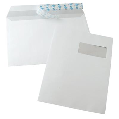 LA COURONNE Enveloppe  blanche C4 229x324 100G fen&ecirc;tre 50 bande siliconn&eacute;e - Boite de 250
