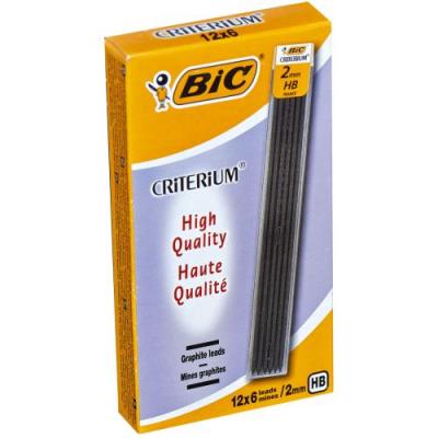BIC  Conte Etui de mines 2 mm Hi-Polymer haute qualit&eacute; HB (12 x 6)