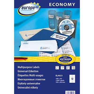 AVERYZWECK Europe 100 &eacute;tiquettes pour inkjet laser copieur, 105x48mm  ela021