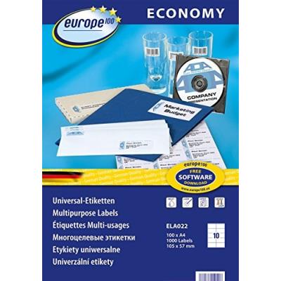 AVERYZWECK Europe 100 &eacute;tiquettes pour inkjet laser copieur, 105x57mm  ela022