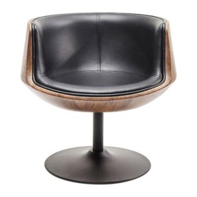 KARE Fauteuil pivotant Club 54cm noyer  Design