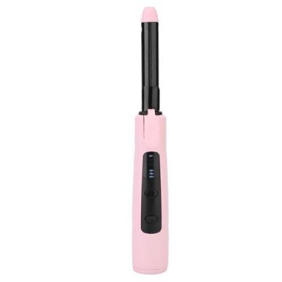 GENERIQUE Fer &agrave; boucler portable sans fil USB rechargeable Lisseur Rose 