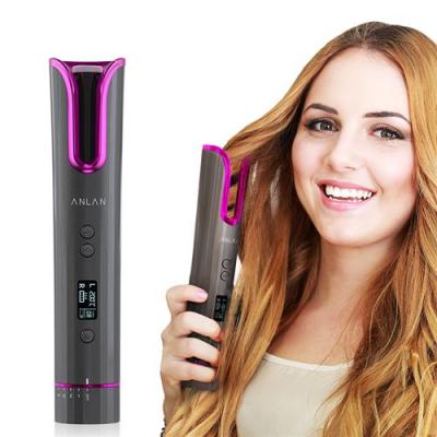  Fer &agrave; friser automatique bigoudi sans Fil Automatique C&eacute;ramique Anti-br&ucirc;lure, multi-fonction charge-Gris 