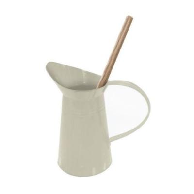Gelco Pot &agrave; Balai, M&eacute;tal et Bois, Ivoire, 20,5 x 12,5 x 36 cm