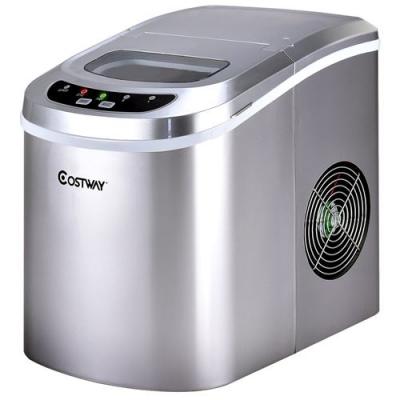 COSTWAY  - Machine &agrave; Gla&ccedil;ons Machine pour Glace R&eacute;servoir 2,2L,12kg/24H 9 Gla&ccedil;ons par 6-13Min, pour Maison,Bureau,Caf&eacute; Argent