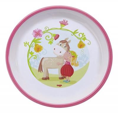 HABA  assiette Vicki & Pirli 18 cm blanc/rose