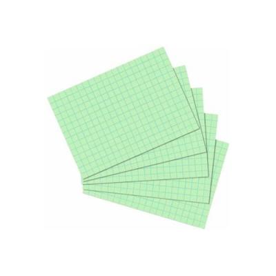HERLITZ  Fiches bristol, A6, quadrill&eacute;, vert - Lot de 5