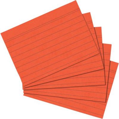 HERLITZ Fiches Bristol 75 X 125 Mm, A7, 170g, Lign&eacute;es, Orange