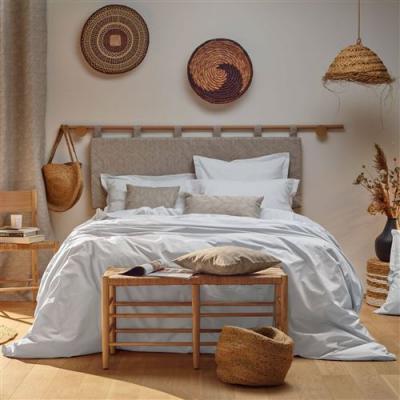 CAMIF Housse de couette percale bio Elise -260 x 240 cm-Blanc