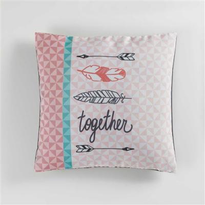 PARIS PRIX Housse de Coussin Together 40x40 cm Rose