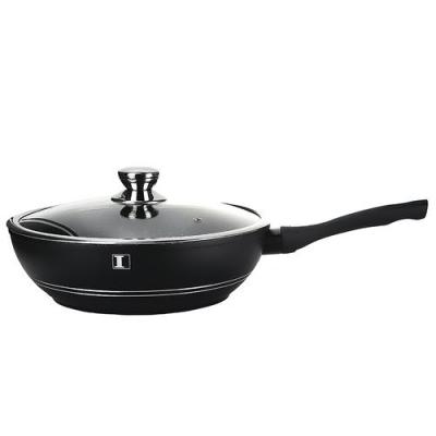 IMPERIAL COLLECTION IM-WOK30-FM: Wok en Marbre de 30 cm Avec Couvercle et Poign&eacute;e Amovible