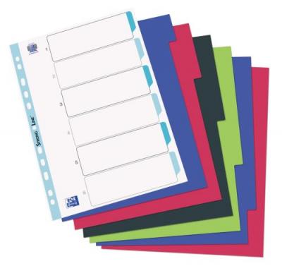 OXFORD Elba Jeu De 6 Intercalaires Polypro 3/10e Format A4+ Opaque Color&eacute;