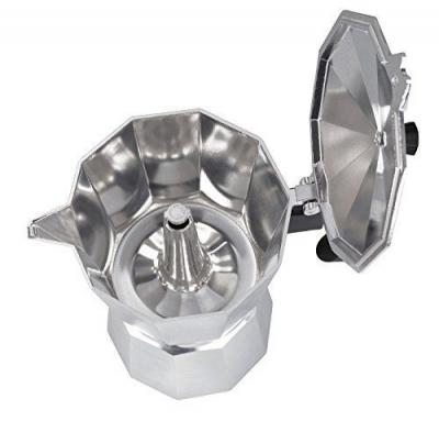 JATA  Hogar Cafeti&egrave;re Italienne, Aluminium, argent, 18.399999999999999&nbsp;x 14.5&nbsp;x 26.3&nbsp;cm