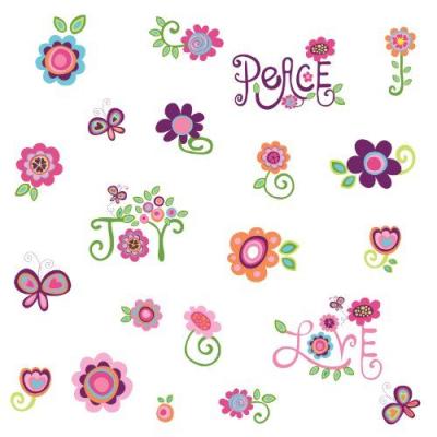 JOMOVAL  RoomMates Sticker mural pour enfant Repositionnable Love, Joy, Peace 