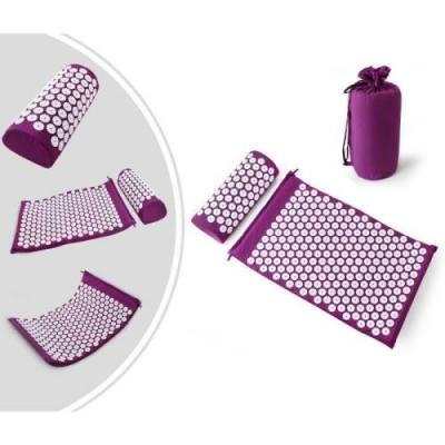 GENERIQUE Kit d'Acupression Tapis Coussin de Massage, Coussin de massage d'acupuncture, Comprend tapis+ Oreiller, Pourpre, 64 &times; 40 &times; 2,5 cm 