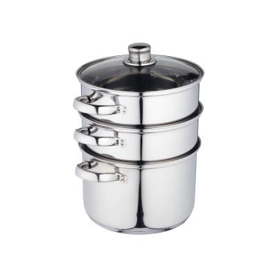 KITCHEN CRAFT Cuiseur vapeur 3 niveaux 22cm en acier inoxydable argent&eacute;