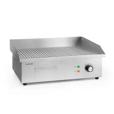 KLARSTEIN Grillmeile 3000R Pro barbecue &eacute;lectrique 3000 W plaque de cuisson rainur&eacute;e 54.5 x 35cm