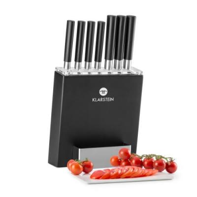 KLARSTEIN  kitano set 8 pi&egrave;ces couteaux & bloc lames de pr&eacute;cision - design japonais