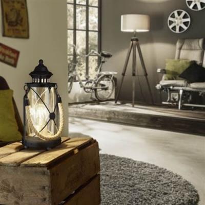 EGLO  - Lampe de table bradford noir, E27 max. 1X60W