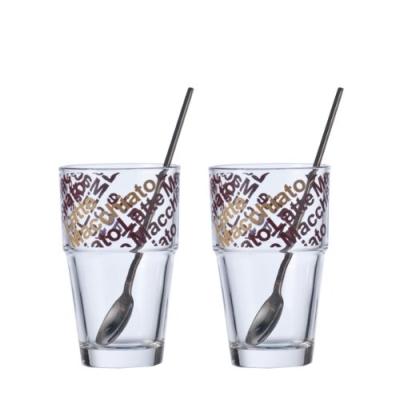 LEONARDO Set de verres -  - Solo Latte Macchiato - 4 pi&egrave;ces - Verre &agrave; pied - Argent