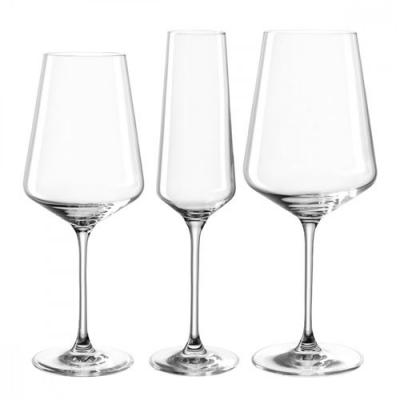 LEONARDO Lot de 12 verres &agrave; vin et champagne en verre transparent