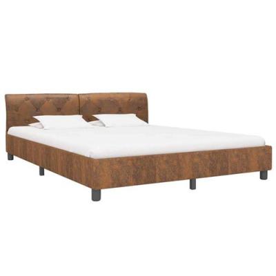 Vidaxl - Cadre de lit Marron Similicuir daim 180 x 200 cm Marron