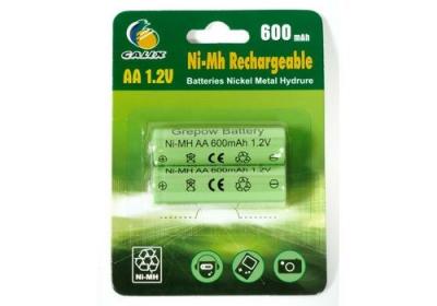 GALIX  Lot de 2 piles rechargeables Ni-Mh - 1.2 Volts - 600 mAh AAA
